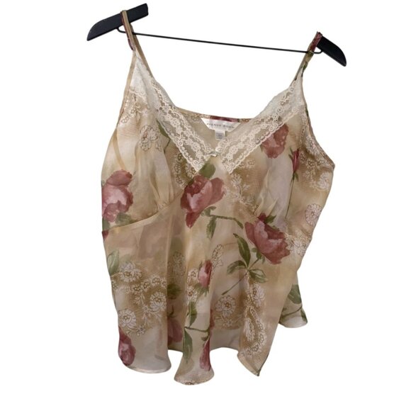 Avenue Body Other - Avenue Body Babydoll Cami Women's Semi Sheer Lace Floral Multicolor Sz 18/20